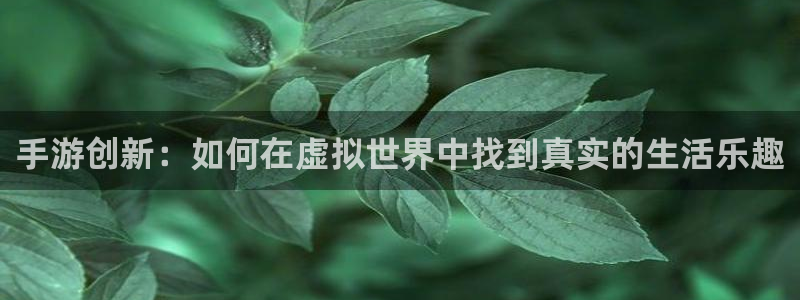 巅峰国际平台：手游创新：如何在虚拟世界中找到真实的生活乐趣